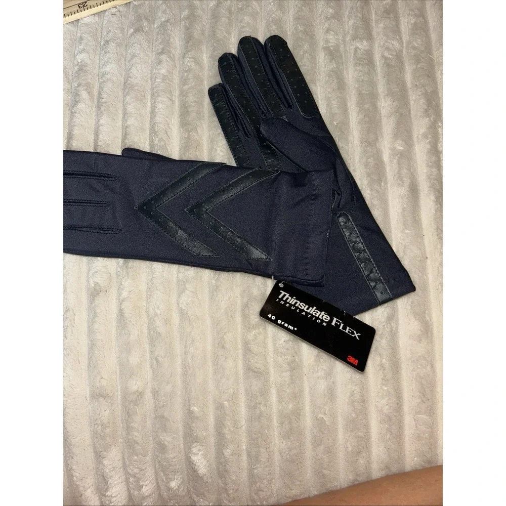 Isotoner Gloves Womens One Size Blue Classic Thinsulate Water Resistant Stretch - Picture 4 of 4